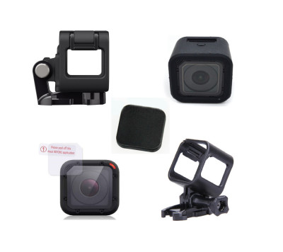 Set 5 accesorii pt Gopro Session 4 5 , 2xCarcasa de prindere ,Husa ,Folie ,Capac foto