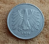 C50 - Moneda foarte veche - Germania - 5 marci - 1975 litera F, Europa