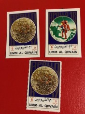 UMM AL QIWAIN, SPACE - 3 VALORI MNH