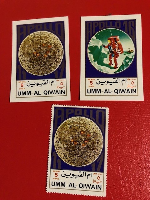 UMM AL QIWAIN, SPACE - 3 VALORI MNH