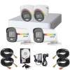 Sistem supraveghere Hikvision ColorVu, 2 x camere exterior 2MP Lumina Alba 20m Audio, 2 x camere interior 2MP Lumina alba 20m Audio, DVR 4 canale 2MP,