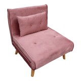 Cumpara ieftin Canapea extensibila Josiane catifea mar rotten apple si picioare din lemn in nuanta naturala 77x80x81 cm