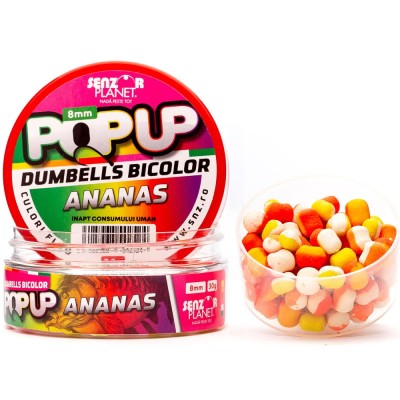 Pop Up Dumbells Bicolor Senzor Planet, Ananas, 8mm, 30g foto