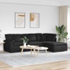 VidaXL Canapea modulară cu taburet și perne, material textil, negru