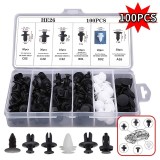 Set cleme auto universale, 100 piese, 6 dimensiuni, pentru fete de usi, carenaje si accesorii interioare, Universal