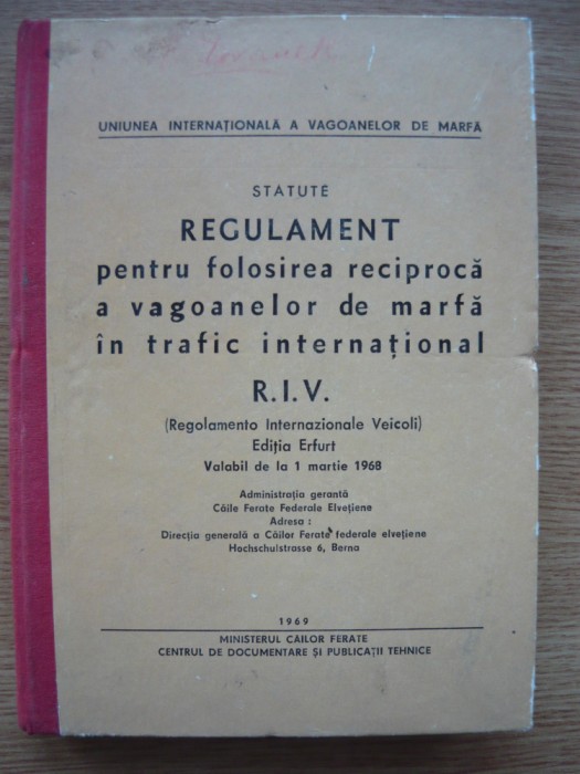 REGULAMENT PENTRU FOLOSIREA RECIPROCA A VAGOANELOR DE MARFA IN TRAFIC..
