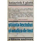 Stiinta textului si analiza de text - 1983 - Heinrich F. Plett (U68)