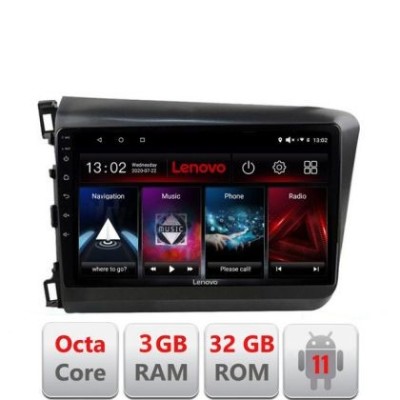 Navigatie Honda Civic 2012-2015 D-132 Octa Core cu Android Radio Bluetooth Internet GPS WIFI DSP 3+32 GB 4G KIT LENOVO LITE CarStore Technology foto
