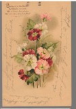 CPIB 23939 - CARTE POSTALA - FELICITARE - FLORI, GERMANIA, CIRCULATA, 1902, STAMPILA, TIMBRU