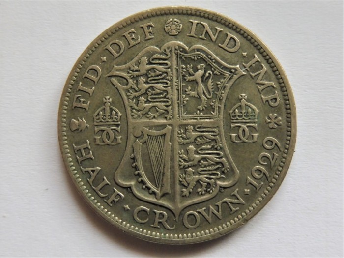 Anglia / Marea Britanie / Regatul Unit - HALF CROWN 1929 - George V - Argint (323)