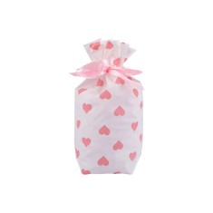 Set 5 pungi cu panglica pentru cadou Crisalida, 15 x 23 cm, Roz deschis