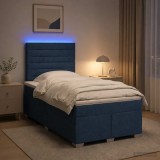 Cumpara ieftin Pat boxspring cu saltea albastru 120 x 200 cm Tesatura