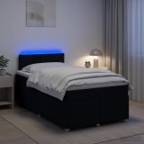 Cumpara ieftin Pat boxspring cu saltea Negru 120 x 200 cm Tesatura