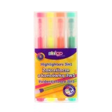 Evidentiator Strigo cu varf special, 3 in 1, 4 culori