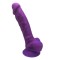 Dildo Realistic Thermo Reactive, Silicon cu Memorie, Dubla Densitate, Mov, 17.6 cm
