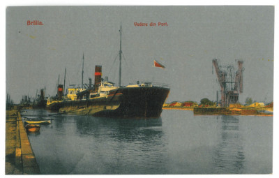 570 - BRAILA, Harbor, Ships, Romania - old postcard - unused foto