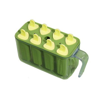 Forme de inghetata, Cyrax, 8 Forme din Silicon, Forma pentru Inghetata din si Sucuri Ghetate, 13 x 10 x 6.5 cm, Verde foto