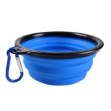 Bol pliabil pentru caini si pisici, silicon, 400-800 ml, inatime 5 cm, latime 13 cm, albastru, Oem