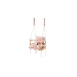 Leagan pentru copii, 3 in 1, lemn, roz, max 30 kg, 34x34x26 cm, Kruzzel