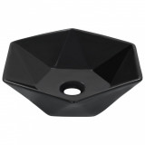VidaXL Chiuvetă de baie, negru, 41 x 36,5 x 12 cm, ceramică