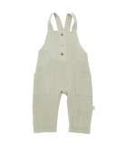 Cumpara ieftin Salopeta de vara cu buzunare din muselina, BabyCosy, 100% bumbac organic, verde (Marime: 12-18 Luni)