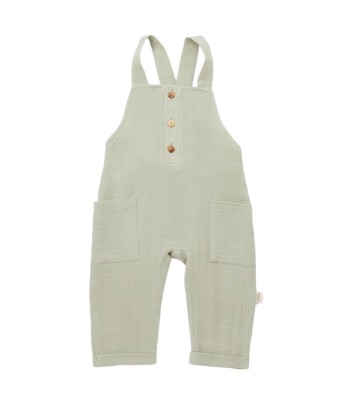 Salopeta de vara cu buzunare din muselina, BabyCosy, 100% bumbac organic, verde (Marime: 12-18 Luni) foto