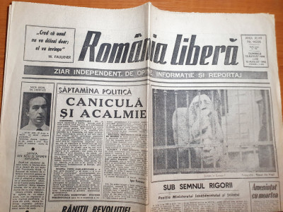 romania libera 12-13 august 1990-soarta precara a postului europa libera foto