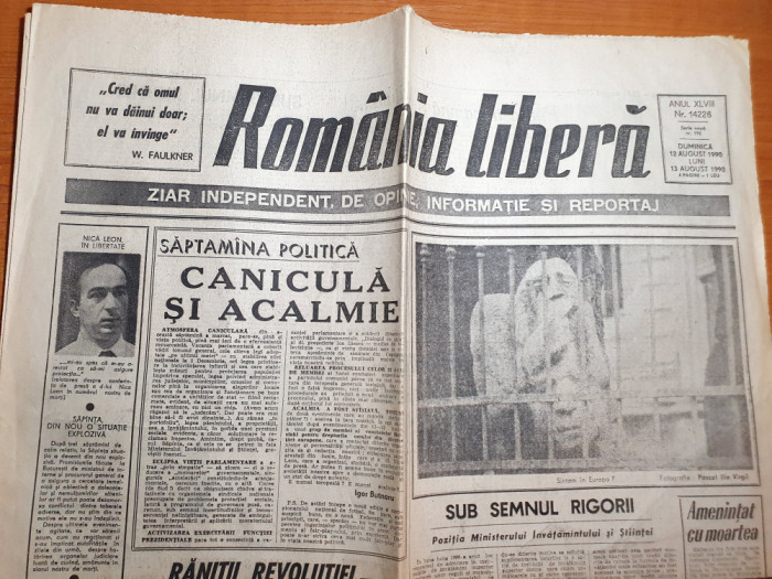 romania libera 12-13 august 1990-soarta precara a postului europa libera