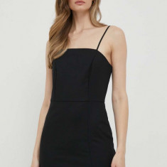 Sisley rochie culoarea negru, mini, drept