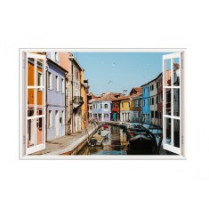 Sticker decorativ, Fereastra 3D, Venetia, 85 cm, 694STK