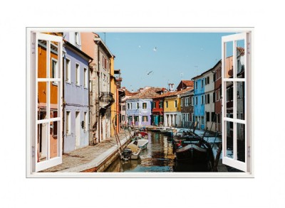 Sticker decorativ, Fereastra 3D, Venetia, 85 cm, 694STK foto