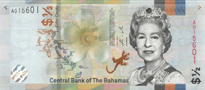 Bahamas 1/2 Dolar - 50 cents 2019 - P-A77 UNC !!! foto