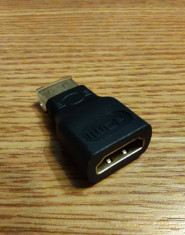 Adaptor/mufa HDMI mama - mini HDMI tata, noi, capete aurite foto