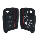 Husa Cheie Auto pentru VW - 3 Butoane, Silicon, Negru, 42888.42