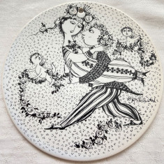 Placa ceramica / Tablou - Rosenthal - Bjorn Wiinblad - lunile anului - Martie