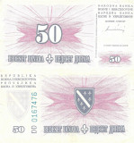 1994 (15 VIII), 50 dinara (P-43a) - Bosnia și Herțegovina!