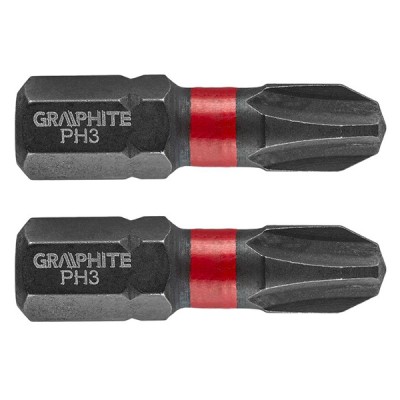 Set biti de impact PH3X25mm 1/4&amp;quot; 2buc. GRAPHITE 56H502 HardWork ToolsRange foto