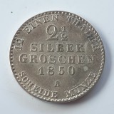 Germania Prusia 2 1/2 Groschen 1850 A/ Berlin argint William lV, Europa