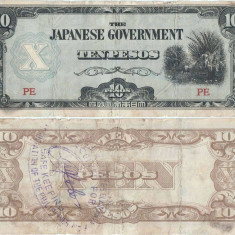 1942 , 10 pesos ( P-108b ) - Filipine