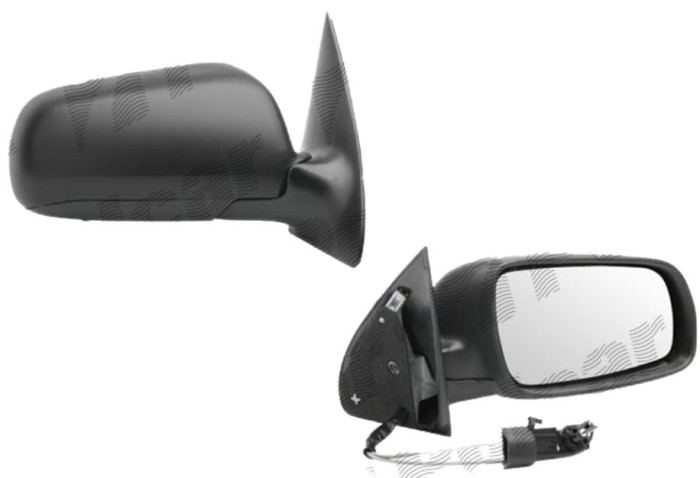 Oglinda exterioara Skoda Fabia (6Y) 04.2000-03.2007 Partea Dreapta Crom Convex Manuala Prin Cablu Fara Incalzire, neagra, Model MARE