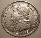 J.327 VATICAN PAPA PIUS IX 1 LIRA 1866 R ARGINT
