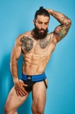 Rugby Jockstrap - Lenjerie sexy bărbați, albastru, M, Orion