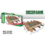 Masa de fotbal cu teren Flippy, 6 manere, cu Tablou Scor, din Metal, Lemn si ABS, 50x25.5x7 cm, cu Picioare Scurte, Design Multicolor, pentru copii/ad