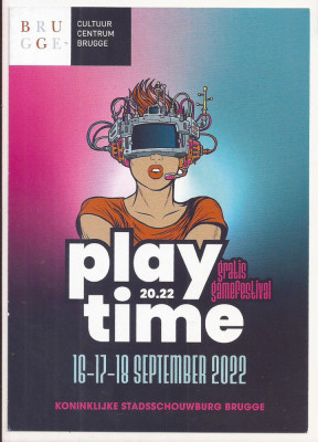 FA31-Carte Postala-BELGIA-Brugge, cultur centrum, Playtime gamefestival Advert foto