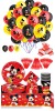 Set 99 piese vesela petrecere Mickey Mouse pentru 10 copii, decorarea completa a mesei + 20 baloane, Rosu