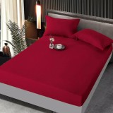 Cumpara ieftin Husa de Pat + 2 Fete de Perna Bumbac Damasc 160x200cm, Bordo - JOJ150