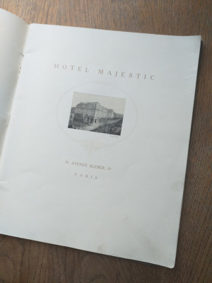 RENE VINCENT (doua cromolito) CATALOG RAR HOTEL MAJESTIC Paris Draeger 1934 foto