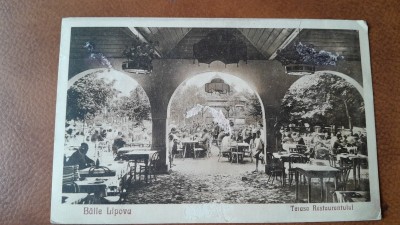Carte postala, Baile Lipova Terasa Restaurantului, 1929 foto