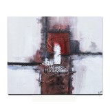 Tablou abstract pictat manual, Fantezie in abstract 14, 60x50cm ulei pe panza in relief efect 3D, gata de agatat pe perete