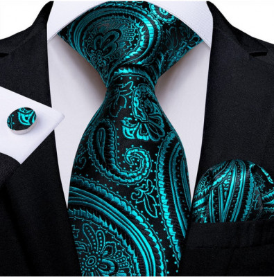 Set cravata + batista + butoni - matase - model 419 foto